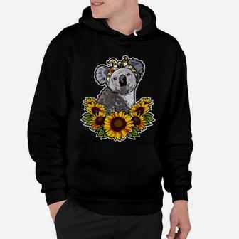 Cute Love Koala Bear Gift Sunflower Decor Koala Hoodie - Seseable