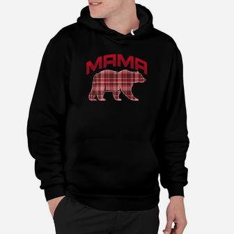 Cute Mama Red Bear New Mom Red Tartan Gift Hoodie - Seseable