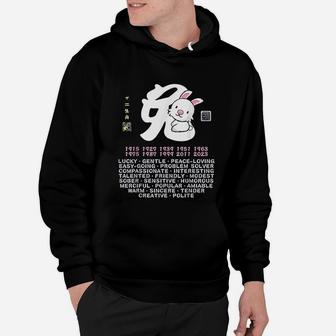 Cute Rabbit Chinese Zodiac Animal Personality Trait Hoodie | Seseable UK