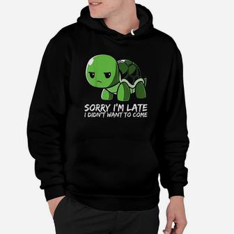 Cute Turtle Sorry Im Late I Didnt Want To Come Hoodie - Seseable