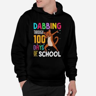 Dabbing Through 100 Days Of School Colorful Cat Lovers Funny Student Hoodie - Seseable