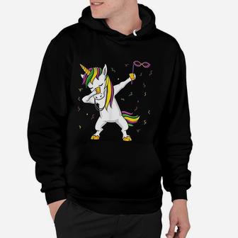 Dabbing Unicorn Mardi Gras Funny Girls Kids Dab Hoodie - Seseable