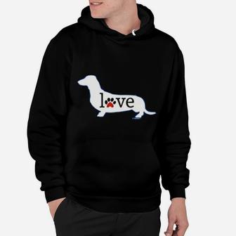 Dachshund Weiner Dog Love Paws Prints Hoodie - Seseable