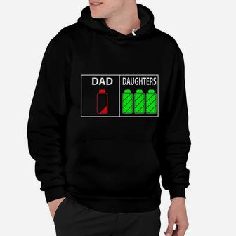 Dad Of Three Daughters Funny Fathers Day Gift Hoodie - Seseable