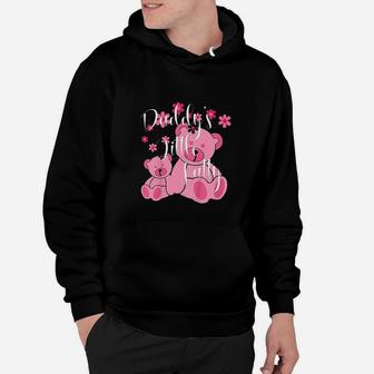 Daddy Little Fatty Cute Pink Bears Father Daughter Decor Hoodie - Seseable