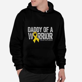 Daddy Of A Warrior Childhood Dad Ribbon Hoodie - Seseable