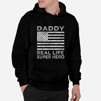 Daddy Real Life Super Hero Funny Fathers Day Gift For Dad Hoodie - Seseable