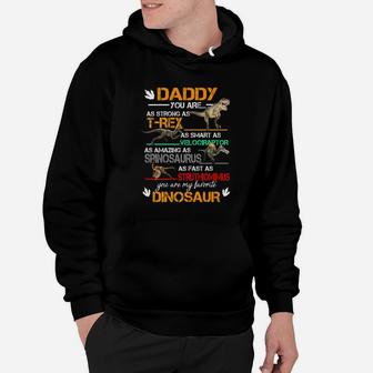 Daddy You Are As Strong As Trex Funny Father Day Premium Hoodie - Seseable