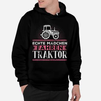 Damen Echte Mdchen Fahren Traktor Treck Hoodie - Seseable