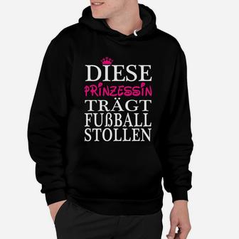 Damen Fußball Hoodie Prinzessin mit Fußballstollen, Kronen-Design - Seseable