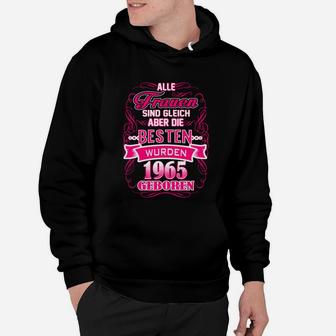 Damen Hoodie Besten Frauen 1965, Schwarz & Pink - Seseable