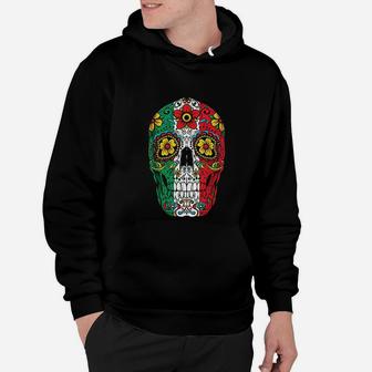 Day Of The Dead Skull Cinco De Mayo Women Mexican Flag Hoodie - Seseable