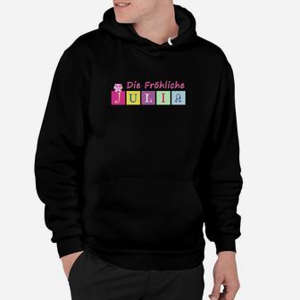 Die Fröhliche Julia Buchstaben-Tier Hoodie, Kinder Alphabet Tee - Seseable