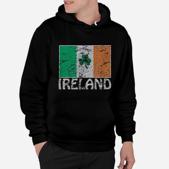 Distressed Ireland Flag Shamrock Cool Irish Flags Hoodie - Seseable