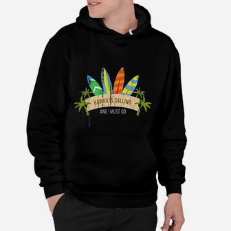 Distressed Retro Hawaii Is Calling And I Must Go Gift Hoodie - Seseable