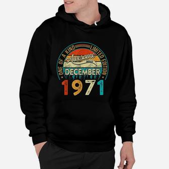 Distressed Vintage Awesome Since December 1971 Hoodie - Seseable