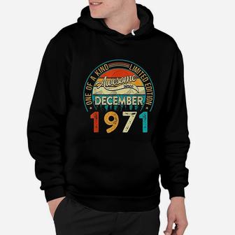 Distressed Vintage Awesome Since December 1971 Hoodie - Seseable