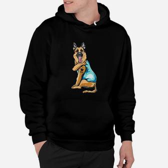 Dog Has Tattoo I Love Dad German Shepherd For Dog Father Hoodie - Seseable