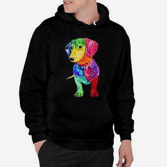 Dog Lover Gifts Dachshund For Colorful Weiner Dog Hoodie - Seseable