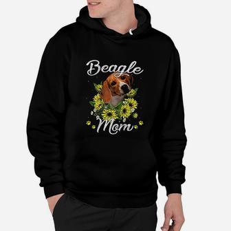 Dog Mom Mothers Day Gift Sunflower Beagle Mom Hoodie - Seseable