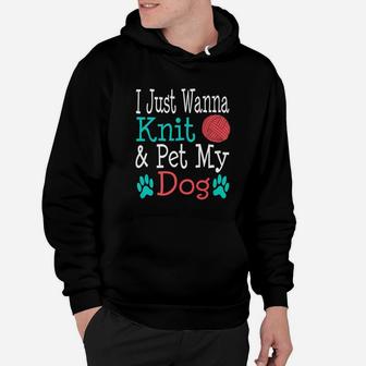 Dog Owner Knitting Funny Knitter Dog Mom Pug Gift Hoodie - Seseable