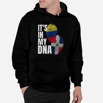 Dominican And Colombian Mix Dna Flag Heritage Gift Hoodie - Seseable
