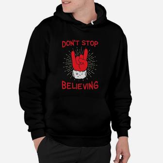 Dont Stop Believing Christmas Funny Santa Rocker Hoodie | Seseable UK