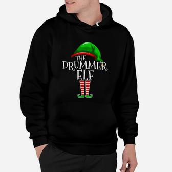 Drummer Elf Group Matching Family Christmas Gift Outfit Drum Hoodie - Seseable