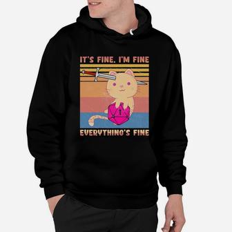 Dungeon Meowster It's Fine I'm Fine Everything Fine Vintage Hoodie - Seseable