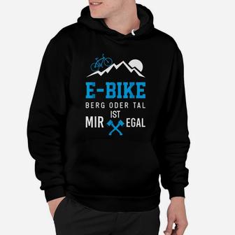 E-Bike Fan Hoodie Berg oder Tal ist mir egal, Herren, Schwarz - Seseable
