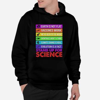 Earth Is Not Flat Stand Up For Science Earth Day Hoodie - Seseable