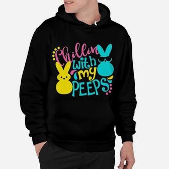 Easter Bunny Chilling With My Peeps Style Hoodie - Seseable
