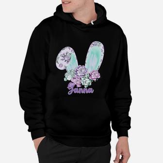Easter Bunny With Flowers Ganna Great Family Gift For Women Hoodie - Seseable