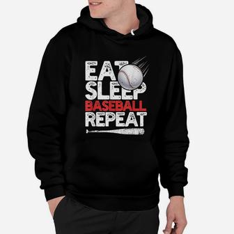 Eat Sleep Baseball Repeat Catcher Pitcher Baseball Gift Hoodie - Seseable