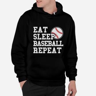 Eat Sleep Baseball Repeat Funny Baseball Player Hoodie - Seseable