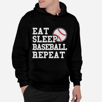 Eat Sleep Baseball Repeat Funny Baseball Player Hoodie - Seseable