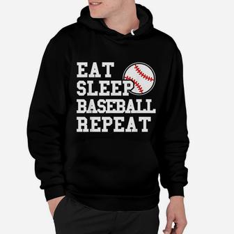 Eat Sleep Baseball Repeat Funny Baseball Player Hoodie - Seseable