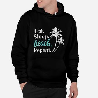 Eat Sleep Beach Repeat Summer Vacation Family Matching Hoodie - Seseable