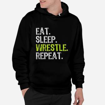 Eat Sleep Wrestle Repeat Wrestling Wrestler Gift Hoodie | Seseable UK