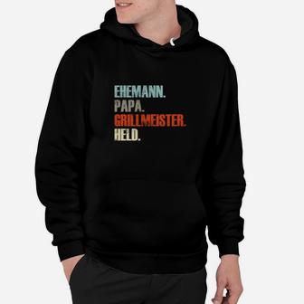 Ehemann Papa Grillmeister Held Hoodie, Herren Hoodie mit Spruch - Seseable