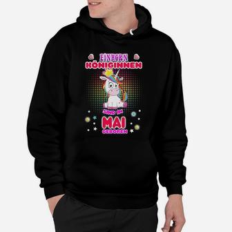 Einhorn Königinnen Mai Geburtstag Hoodie, Magisches Design - Seseable