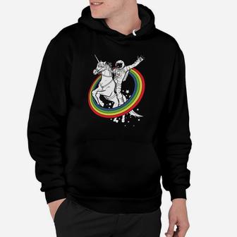 Einhorn Regenbogen Astronaut Hoodie - Seseable