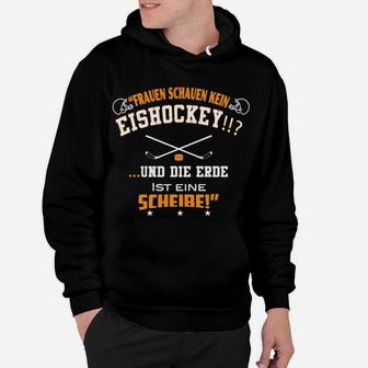 Eishockeyfrauen Erde Scheibe Hoodie - Seseable