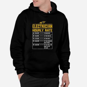 Electrician Funny Hourly Rate Electrician Dad Hoodie - Seseable