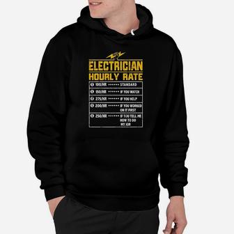 Electrician Funny Hourly Rate Gift For Electrician Dad Hoodie - Seseable
