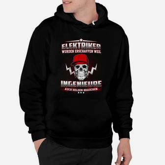 Elektriker-Ingenieur Herren Hoodie Schwarz mit Spruch - Seseable