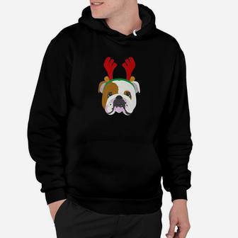 English Bulldog Reindeer Christmas Dog Lover Gifts Hoodie - Seseable
