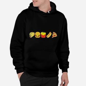 Fast Food Burger Taco French Fries Hot Dog Pizza Hoodie - Seseable