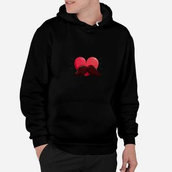 Father Love Awesome Heart Mustache Mens Apparel Hoodie - Seseable