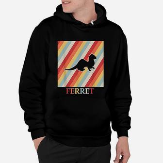 Ferret In Retro And Vintage 70's And 80's Style Hoodie - Seseable